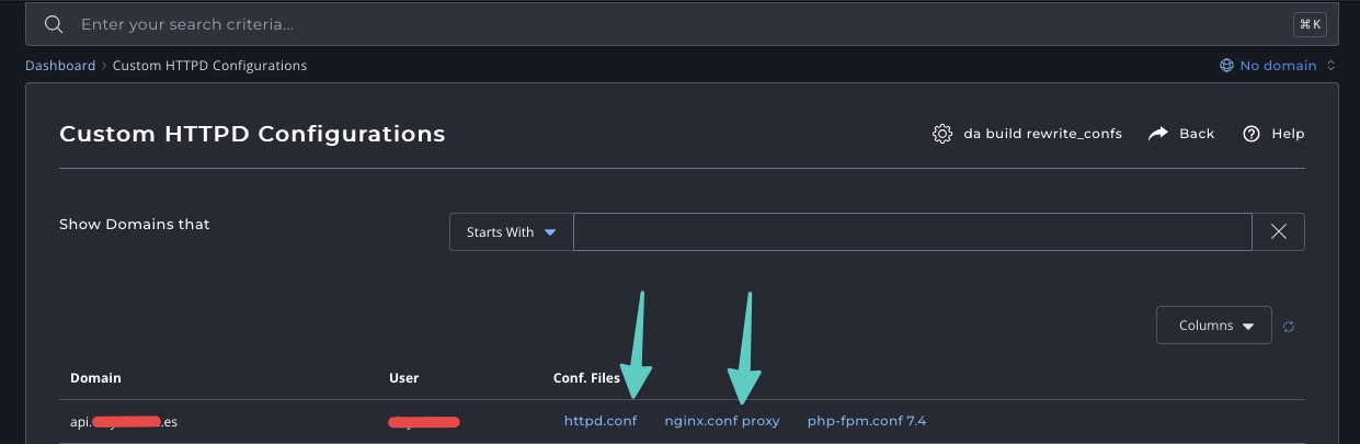 Custom Httpd Configurations