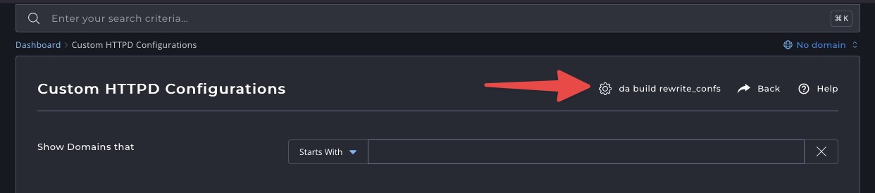 Custom HTTPD Configuration :: da build rewrite_confs