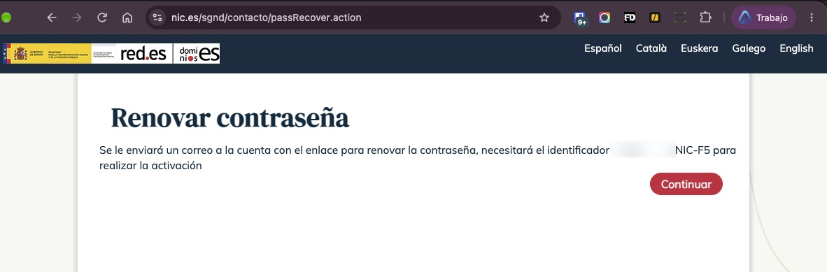 Aviso de envío del correo